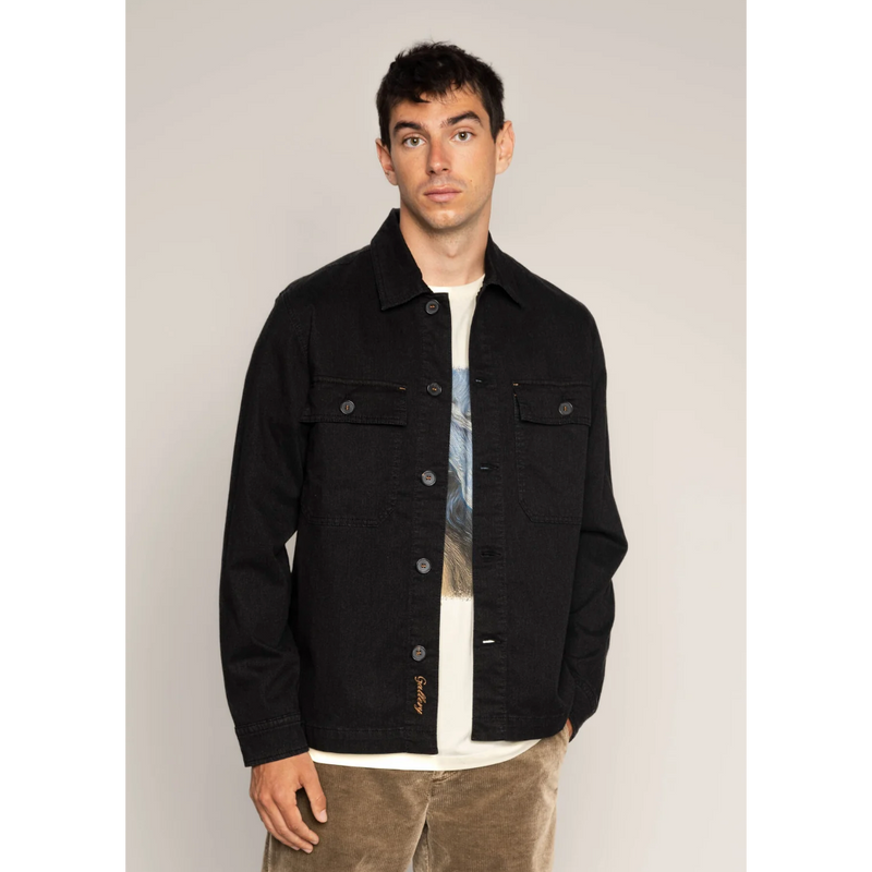 Mos Mosh Gallery, MMGMatteo Brush overshirt, Black