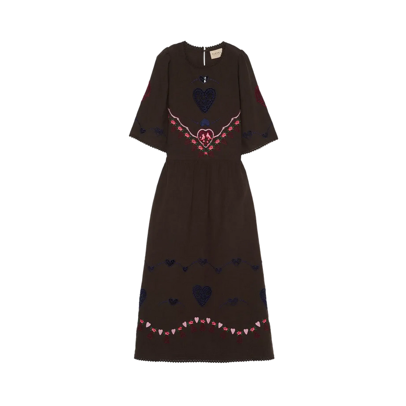 Sissel Edelbo, Sky Dress, Organic Cotton, Brown-Sissel Edelbo-Minlillebutik.dk