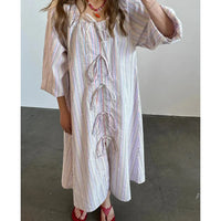 Sissel Edelbo, Stinne Dress, Multi Stripes-Sissel Edelbo-Minlillebutik.dk