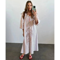 Sissel Edelbo, Stinne Dress, Multi Stripes-Sissel Edelbo-Minlillebutik.dk