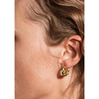 House of Vincent, Trinket Hoop Øreringe, Grøn, Forgyldt-House of Vincent-Minlillebutik.dk