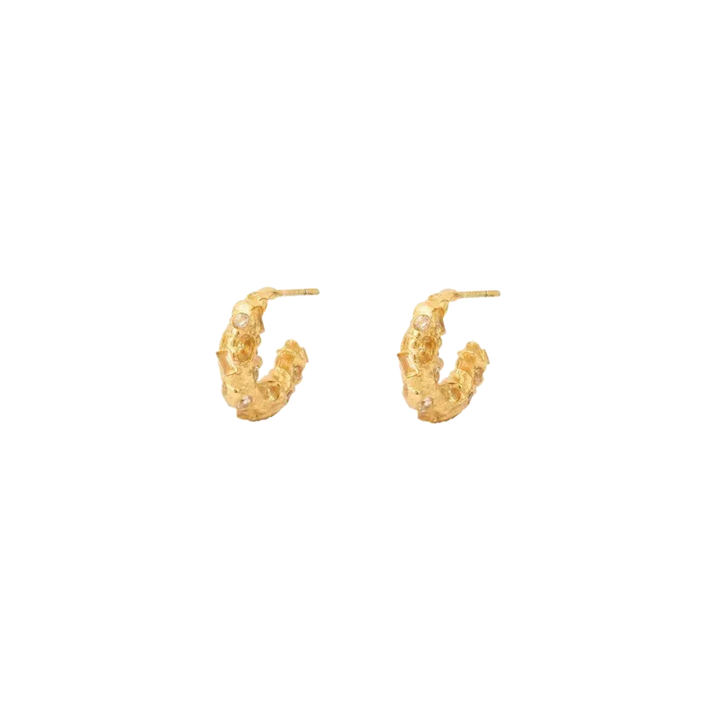 House of Vincent, Trinket Hoop Øreringe, Lysegul, Forgyldt-House of Vincent-Minlillebutik.dk