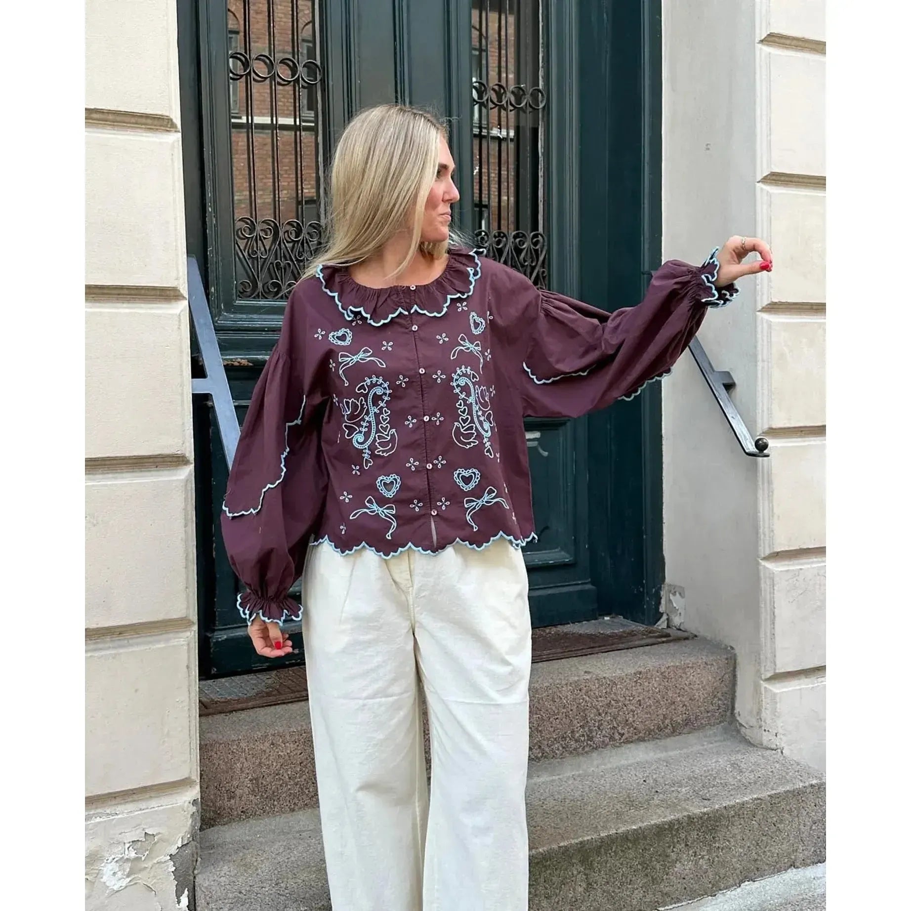 Sissel Edelbo, Tone Shirt, Wine-Sissel Edelbo-Minlillebutik.dk