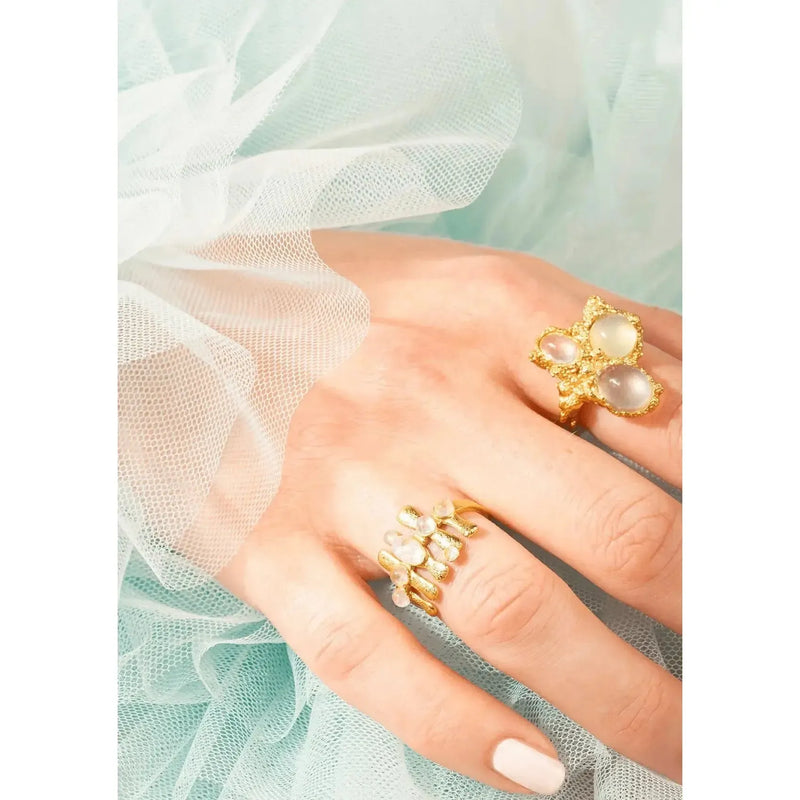House of Vincent, Moonshine Bay Ring, Moonstone Gilded-House of Vincent-Minlillebutik.dk