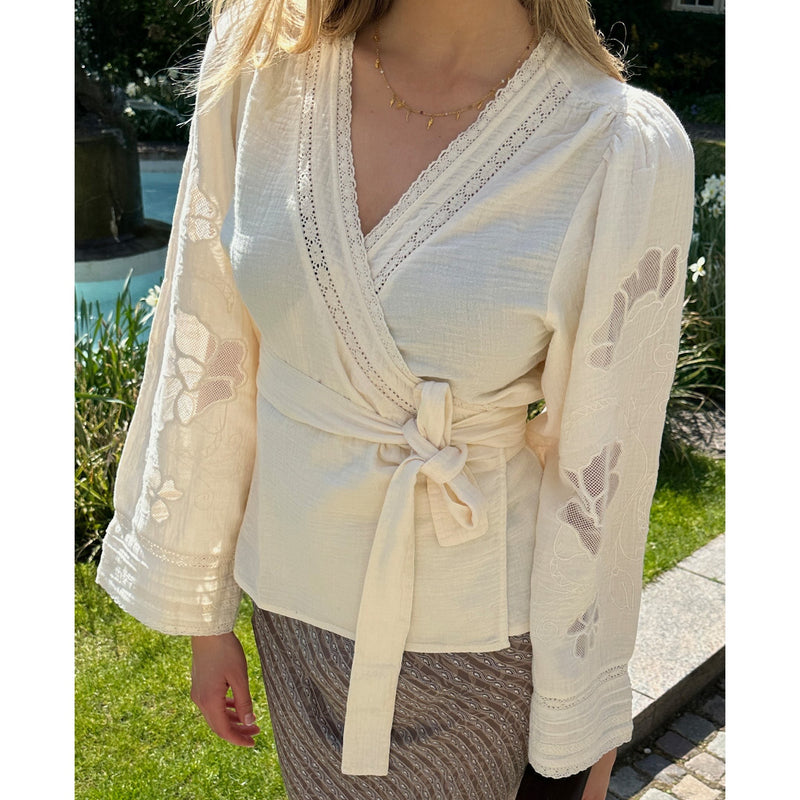 Sissel Edelbo, Winfrey Wrap Top, Off White