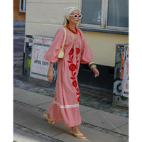 Sissel Edelbo, Abelone Dress, Red Flower-Sissel Edelbo-Minlillebutik.dk