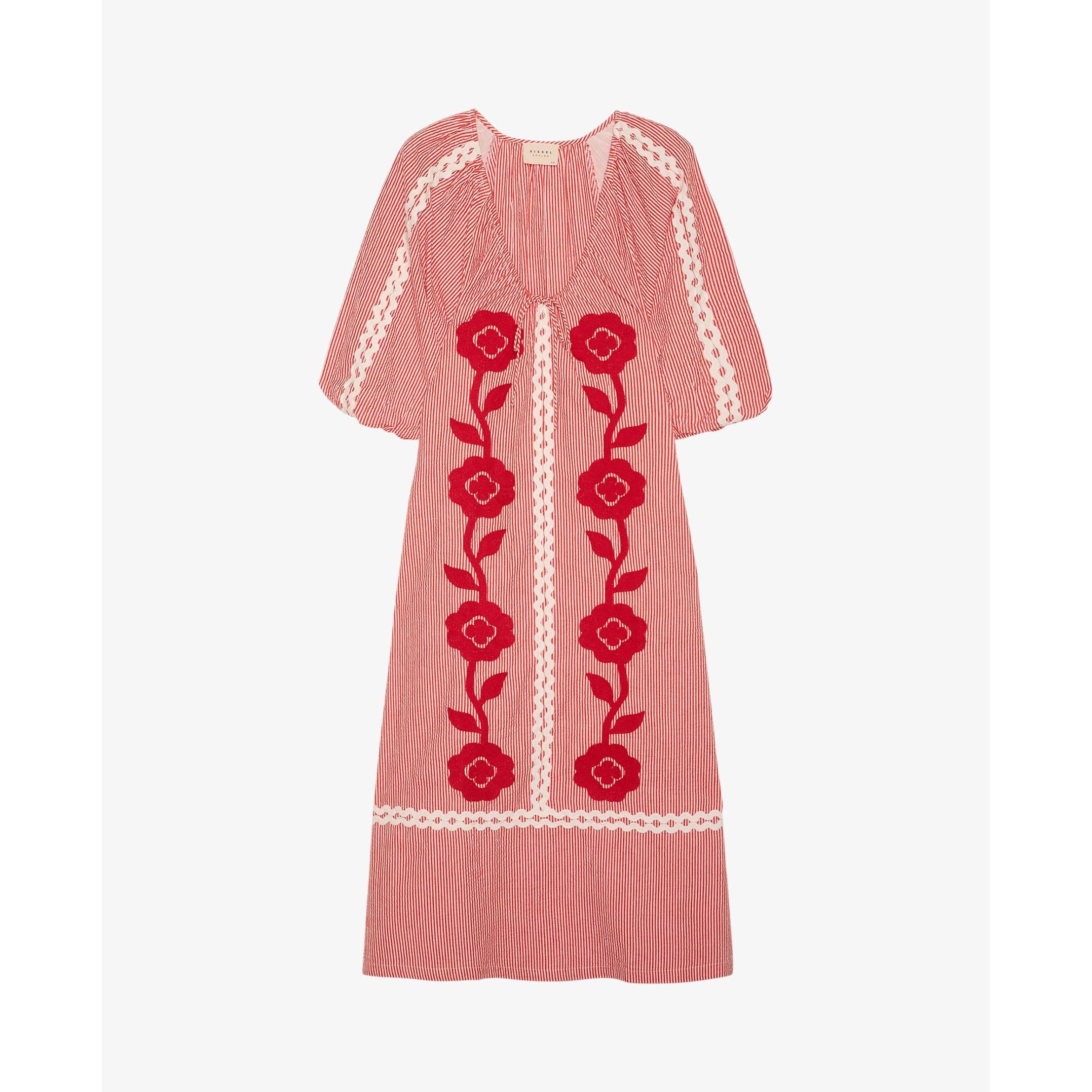 Sissel Edelbo, Abelone Dress, Red Flower-Sissel Edelbo-Minlillebutik.dk