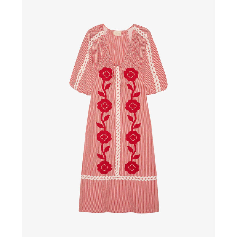 Sissel Edelbo, Abelone Dress, Red Flower-Sissel Edelbo-Minlillebutik.dk