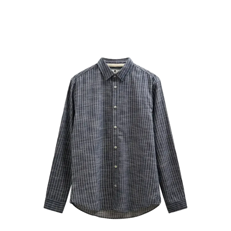 Anerkjendt, AKLeif Stripe 2 L/S Shirt, Sky Captain-Anerkjendt-Minlillebutik.dk