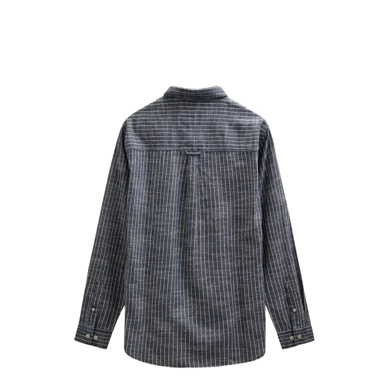 Anerkjendt, AKLeif Stripe 2 L/S Shirt, Sky Captain-Anerkjendt-Minlillebutik.dk