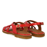 Angulus, Flad sandal med krydsdetaljer, Red Coral-Angulus-Minlillebutik.dk