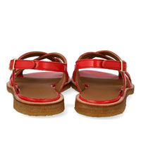Angulus, Flad sandal med krydsdetaljer, Red Coral-Angulus-Minlillebutik.dk