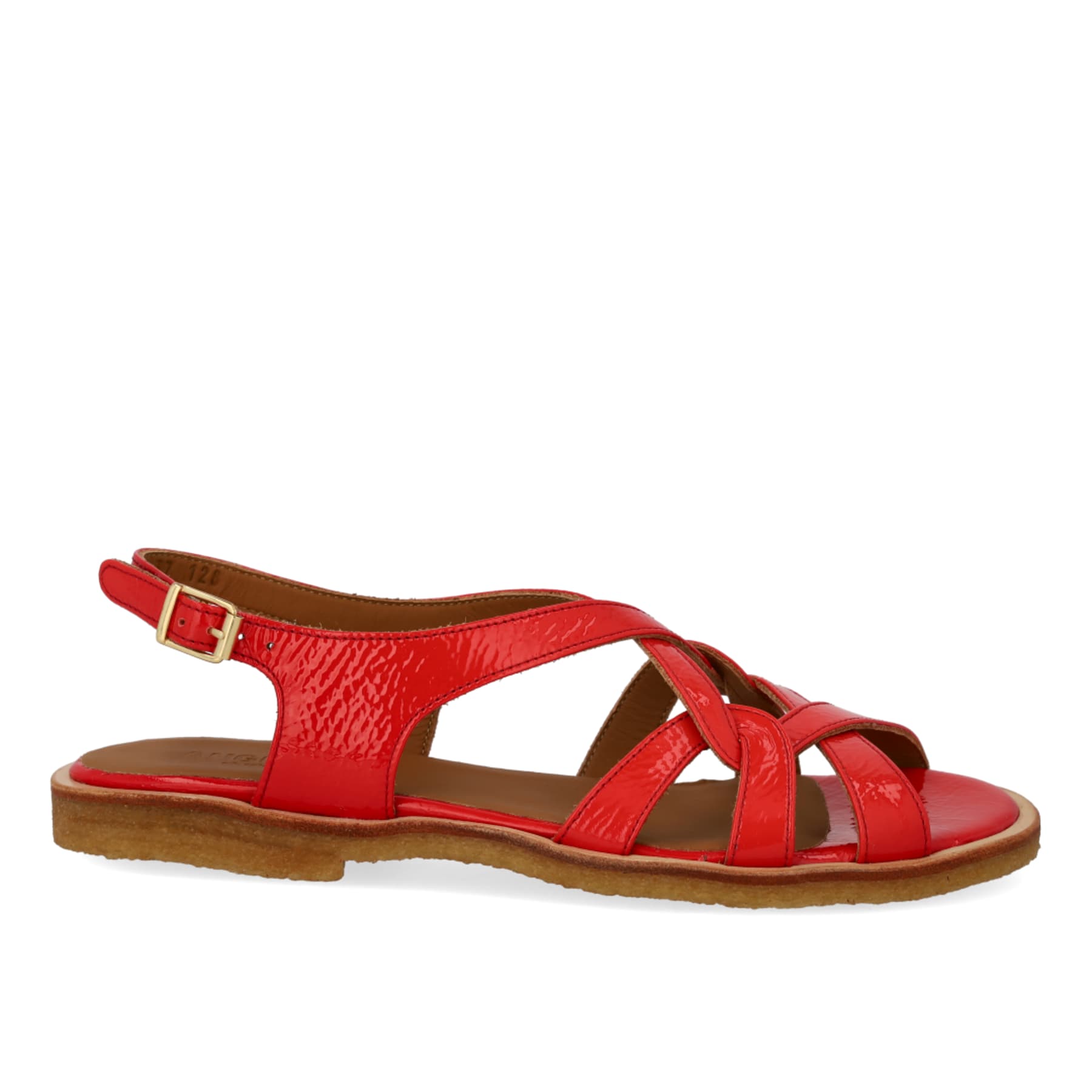 Angulus, Flad sandal med krydsdetaljer, Red Coral-Angulus-Minlillebutik.dk