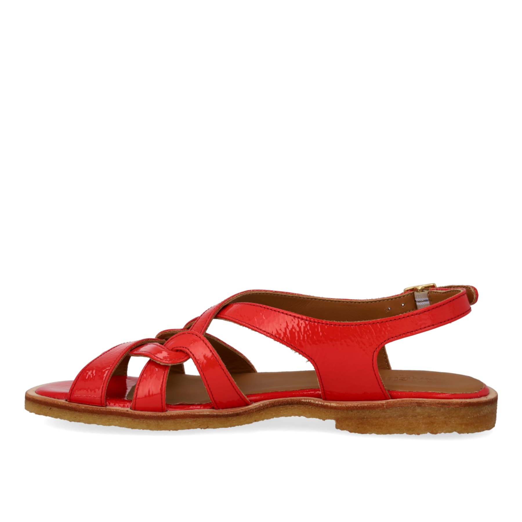 Angulus, Flad sandal med krydsdetaljer, Red Coral-Angulus-Minlillebutik.dk