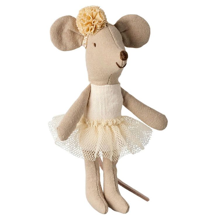 Maileg, Ballerina mus, Lillesøster, Råhvid 17-6107-00-Maileg-Minlillebutik.dk