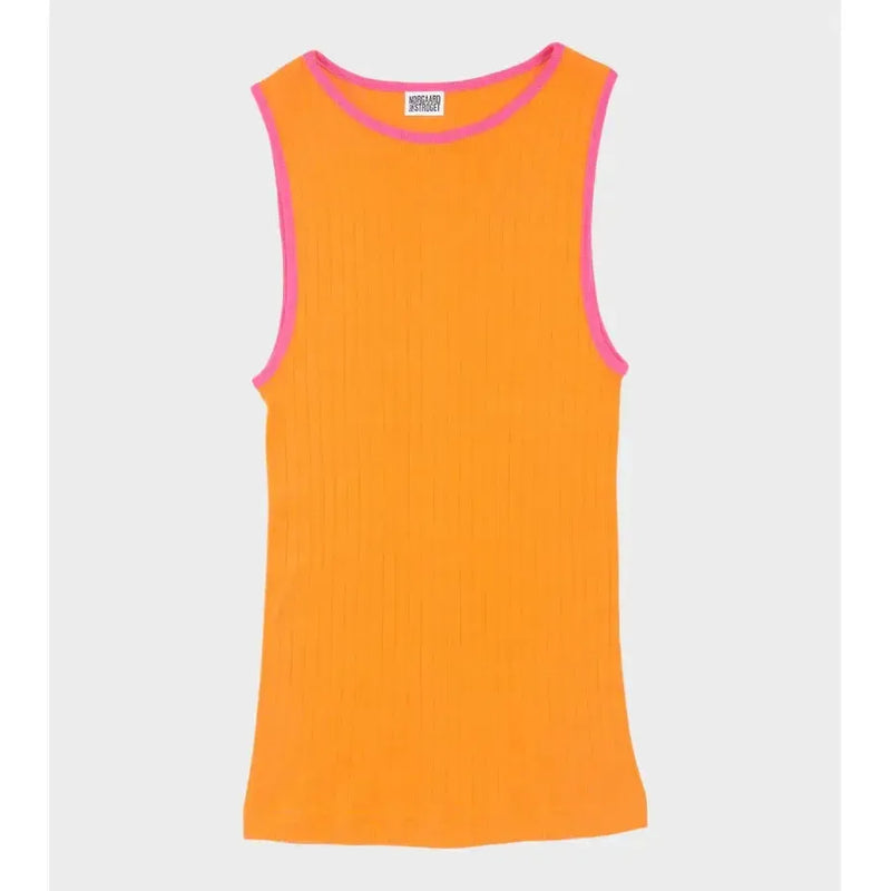 Nørgaard Paa Strøget, Tank Top Kontrast, Orange/Chock, One Size-Nørgaard paa Strøget-Minlillebutik.dk