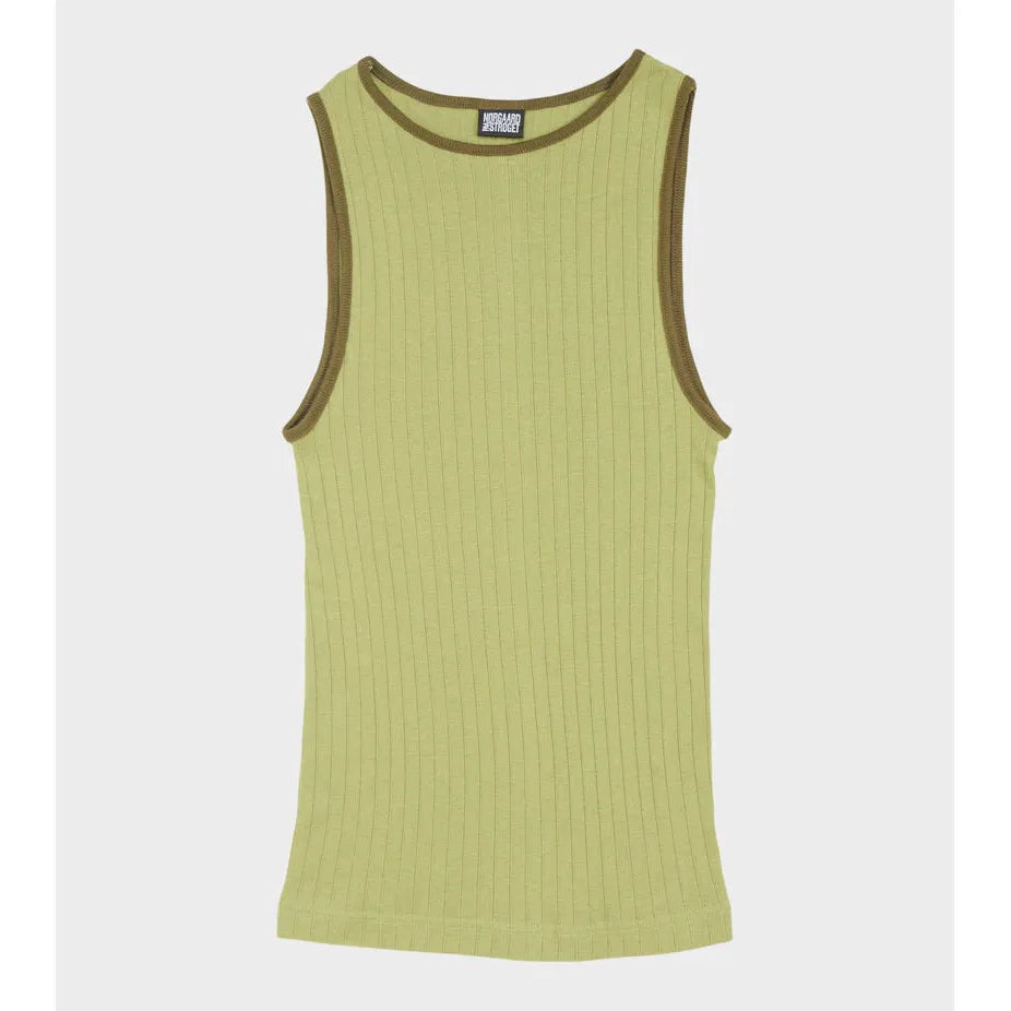 Nørgaard Paa Strøget, Tank Top Kontrast, Moss/Olive, One Size