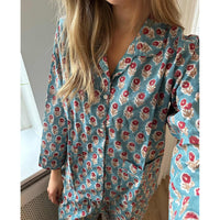 Sissel Edelbo, Nuit Pyjamas Set, Dusty Blue-Sissel Edelbo-Minlillebutik.dk