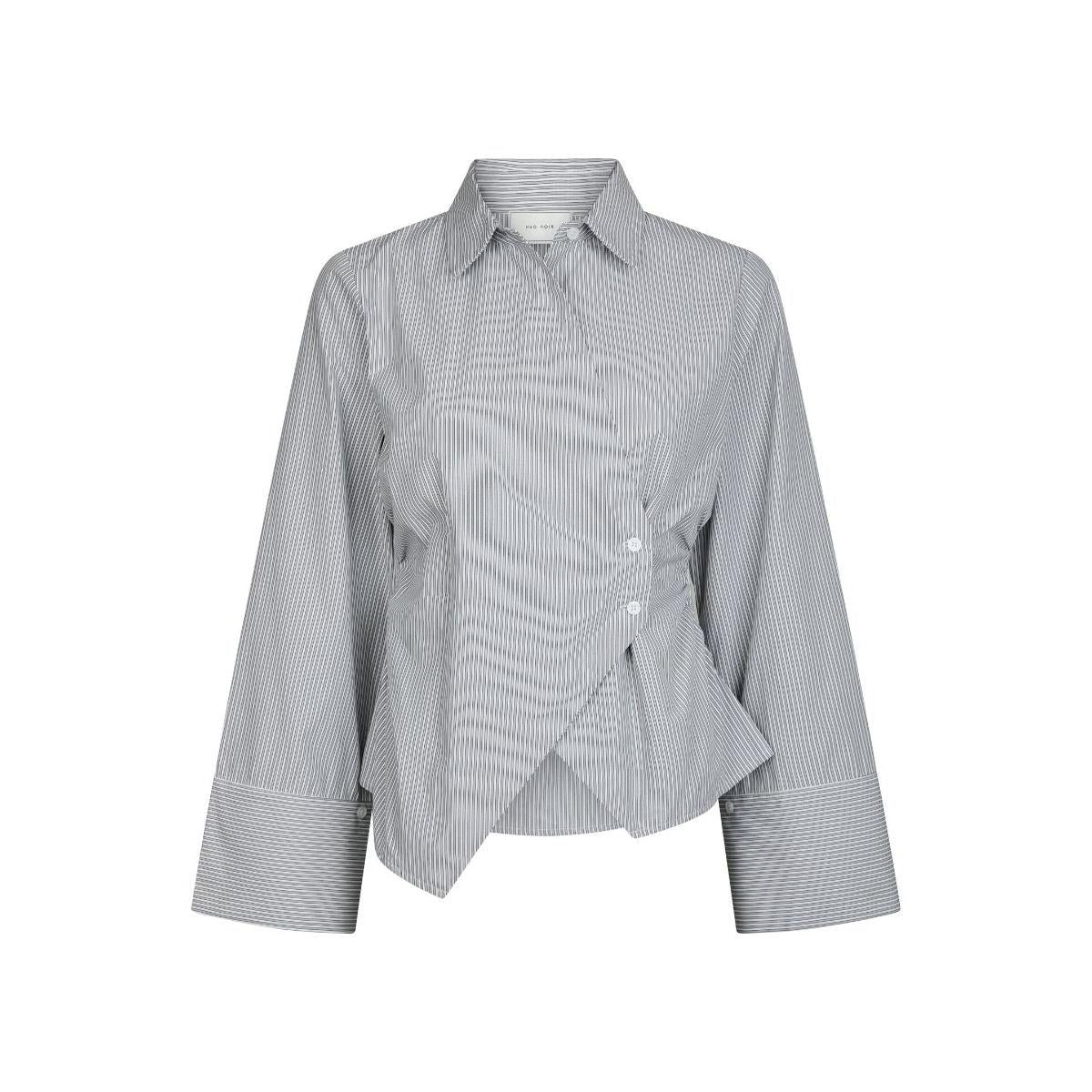 Neo Noir, Fenli Striped Shirt, Grey-Neo Noir-Minlillebutik.dk