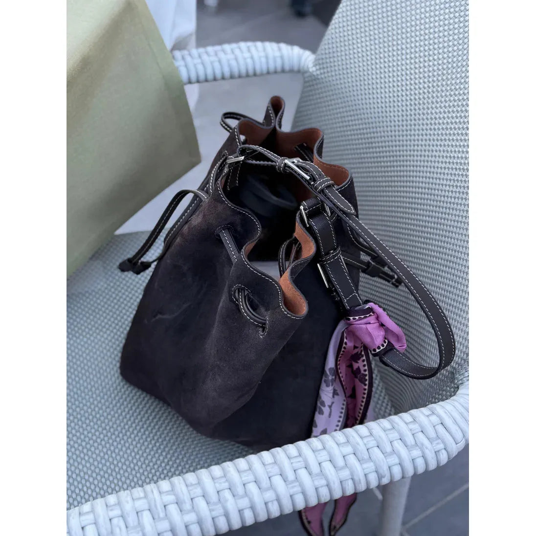 Beck Söndergaard, Suede Bucket Bag, Chocolate Torte