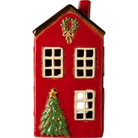 Ib Laursen, Hus til fyrfadslys, Stillenat, Juletræ foran huset-Ib Laursen-Minlillebutik.dk