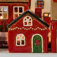 Ib Laursen, Hus til fyrfadslys, Stillenat, Rød sløjfe på døren-Ib Laursen-Minlillebutik.dk