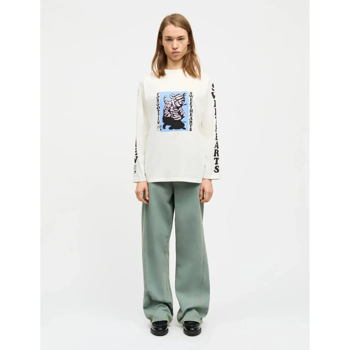 Mads Nørgaard, Cotton Jersey Jerry Tee LS, Snow white-Mads Nørgaard - Dame-Minlillebutik.dk