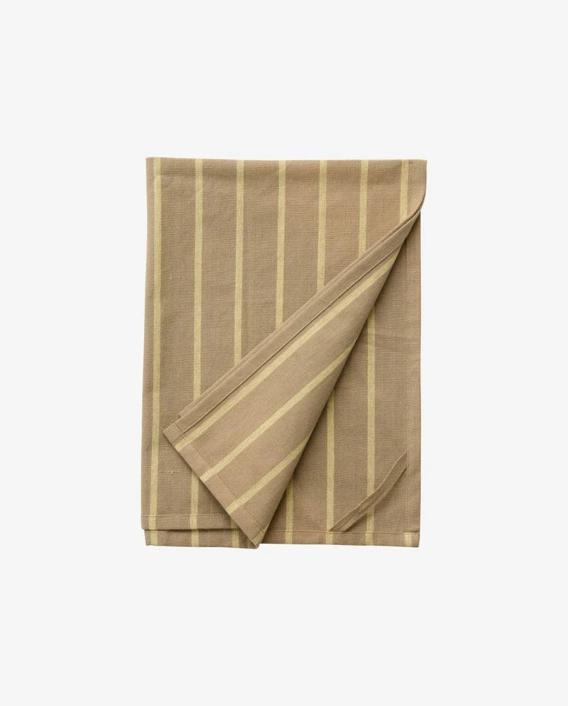 Nordal, KINU viskestykke, stribet gul/beige