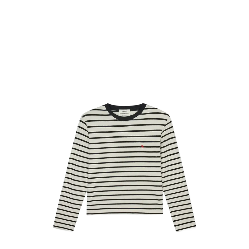 Mads Nørgaard, Pablo Maggie Tee LS, Vanilla Ice/Black-Mads Nørgaard - Dame-Minlillebutik.dk