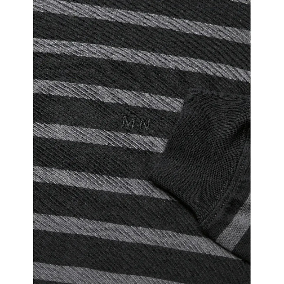 Mads Nørgaard, Cotton Jersey Stripe Frode Tee LS, Asphalt/Black-Mads Nørgaard - Herre-Minlillebutik.dk