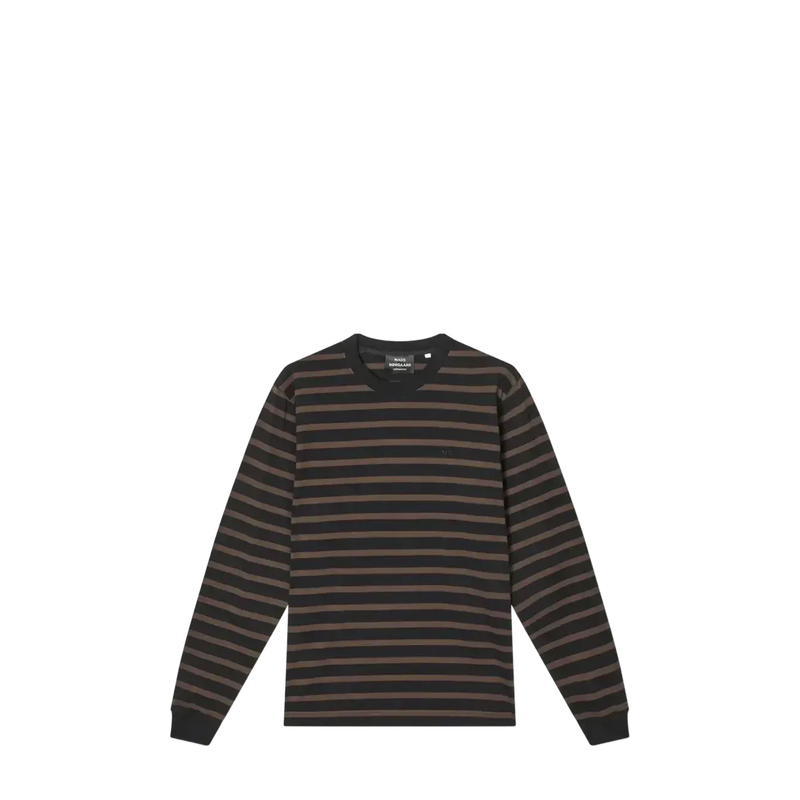 Mads Nørgaard, Cotton Jersey Stripe Frode Tee LS, Black/Demitasse-Mads Nørgaard - Herre-Minlillebutik.dk