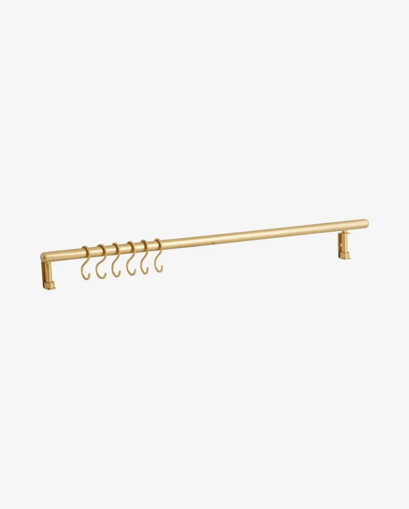Nordal, MALO hylde med 6 kroge, Messing