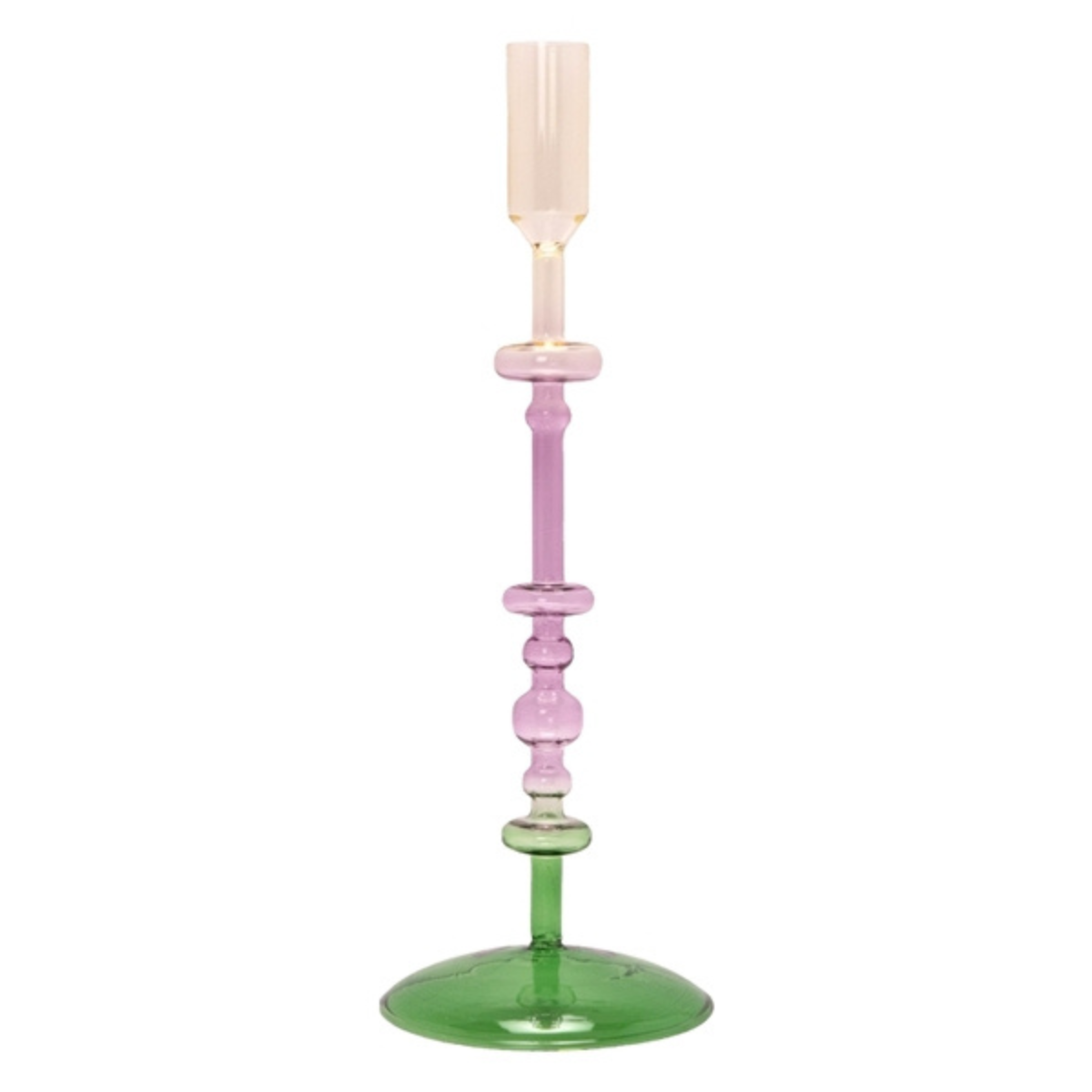 Au Maison, Lysestage, Glas, Grøn/lilla/gul-Au Maison-Minlillebutik.dk