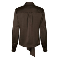 Neo Noir, Naja Satin Shirt, Dark Brown-Neo Noir-Minlillebutik.dk
