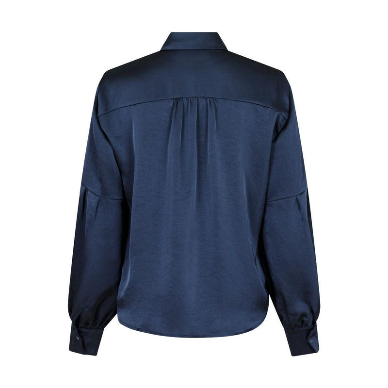 Neo Noir, Naja Satin Shirt, Midnight Blue-Neo Noir-Minlillebutik.dk