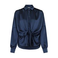 Neo Noir, Naja Satin Shirt, Midnight Blue-Neo Noir-Minlillebutik.dk