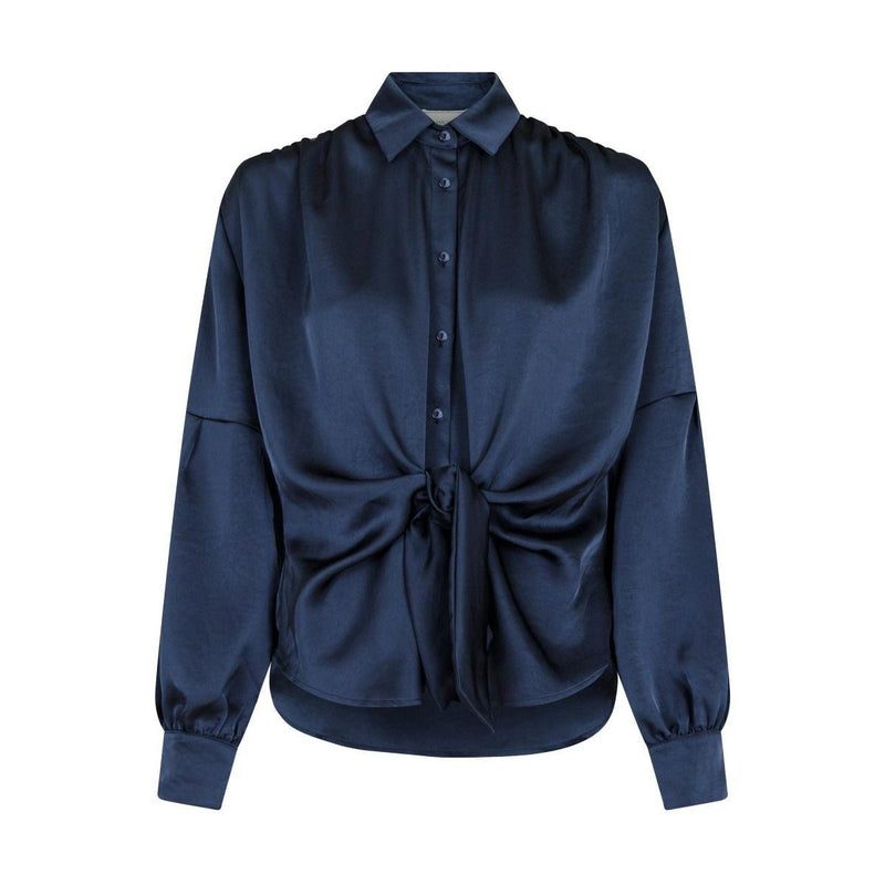 Neo Noir, Naja Satin Shirt, Midnight Blue-Neo Noir-Minlillebutik.dk