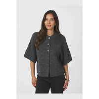 Neo Noir, Benuta Fluffy Knit Cardigan, Antracit Melange-Neo Noir-Minlillebutik.dk