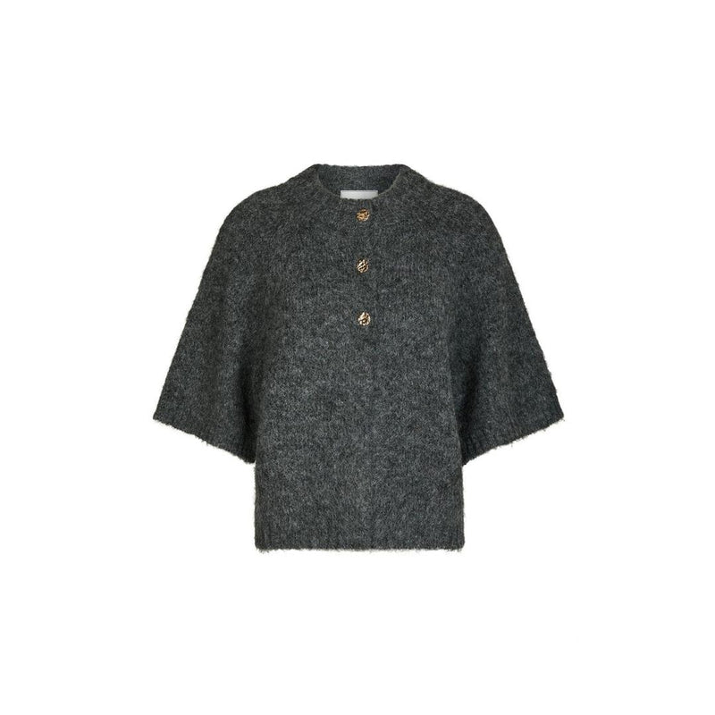 Neo Noir, Benuta Fluffy Knit Cardigan, Antracit Melange-Neo Noir-Minlillebutik.dk