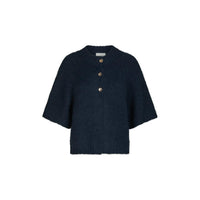Neo Noir, Benuta Fluffy Knit Cardigan, Navy-Neo Noir-Minlillebutik.dk