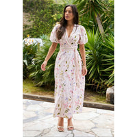 Neo Noir, Clarine Flower Dress, Off White