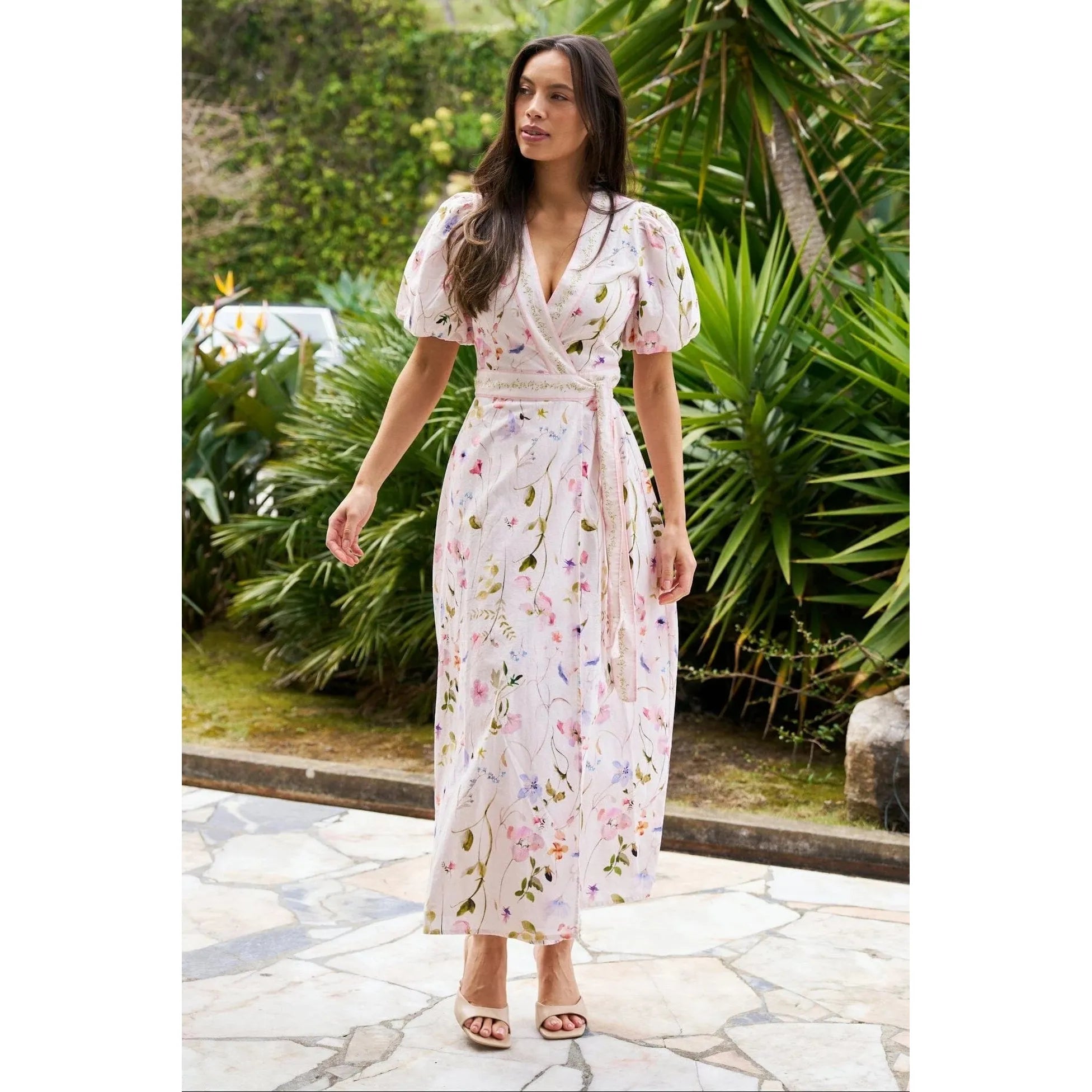 Neo Noir, Clarine Flower Dress, Off White