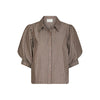 Neo Noir, Etta Soft Stripe Stone Shirt, Brown-Neo Noir-Minlillebutik.dk