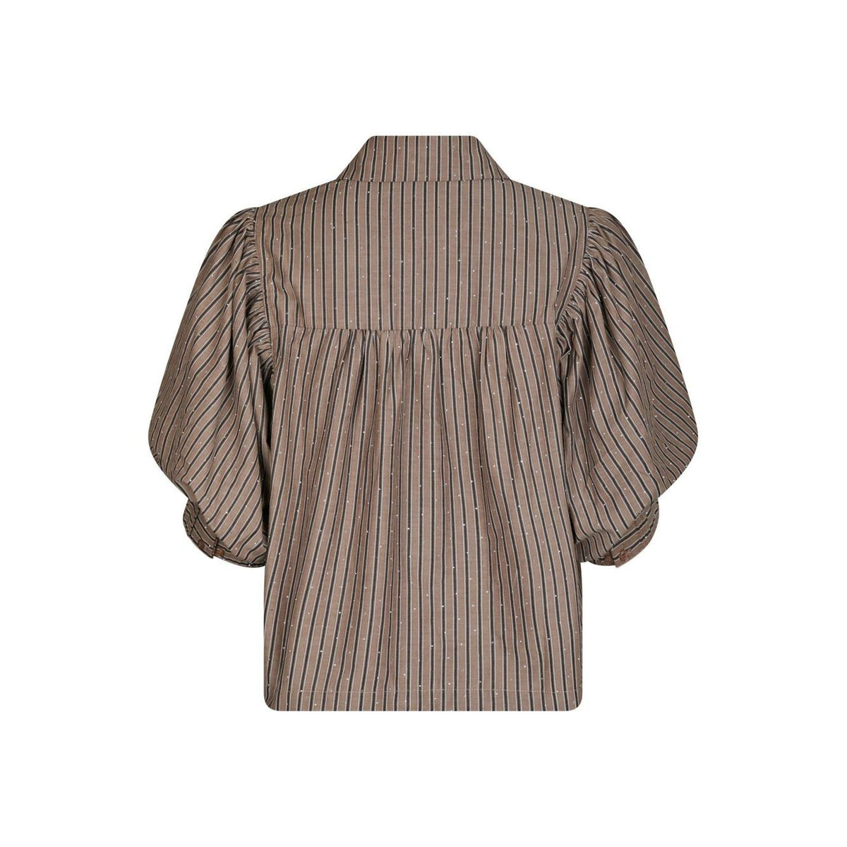 Neo Noir, Etta Soft Stripe Stone Shirt, Brown-Neo Noir-Minlillebutik.dk