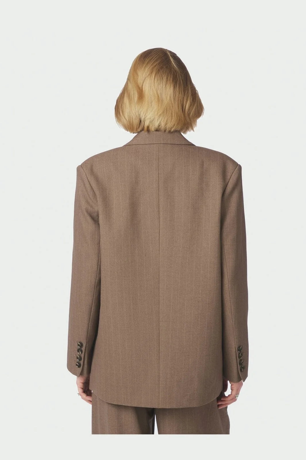 Neo Noir, Gaby Pinstripe Blazer, Taupe