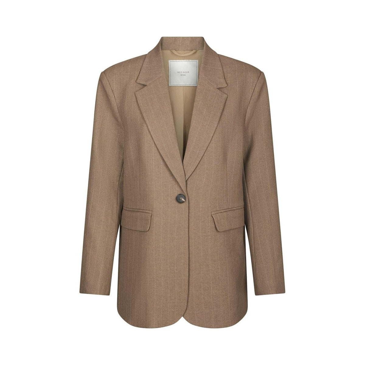 Neo Noir, Gaby Pinstripe Blazer, Taupe-Neo Noir-Minlillebutik.dk
