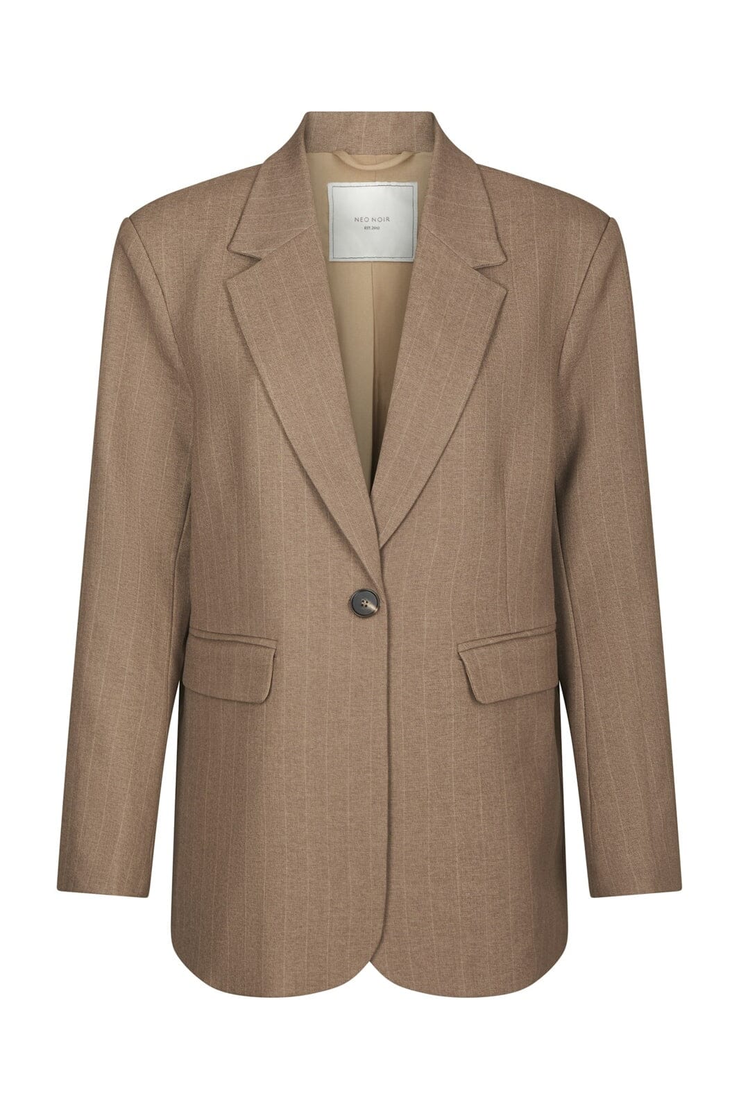 Neo Noir, Gaby Pinstripe Blazer, Taupe