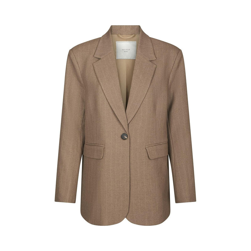 Neo Noir, Gaby Pinstripe Blazer, Taupe-Neo Noir-Minlillebutik.dk