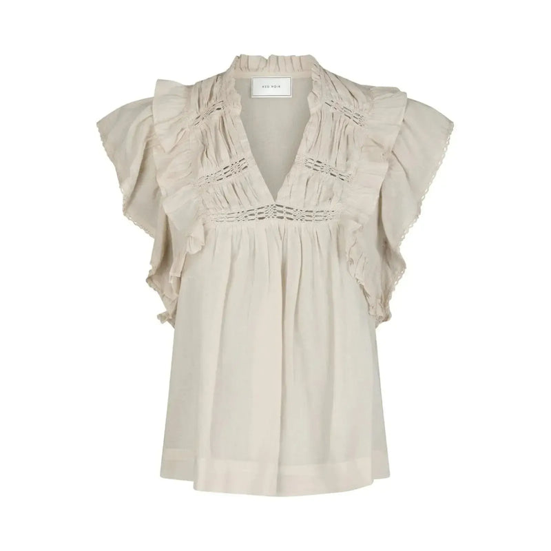 Neo Noir, Jayla S Voile Top, Ivory-Neo Noir-Minlillebutik.dk