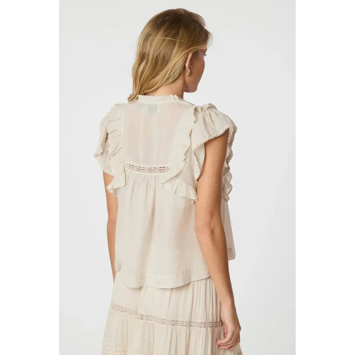 Neo Noir, Jayla S Voile Top, Ivory-Neo Noir-Minlillebutik.dk